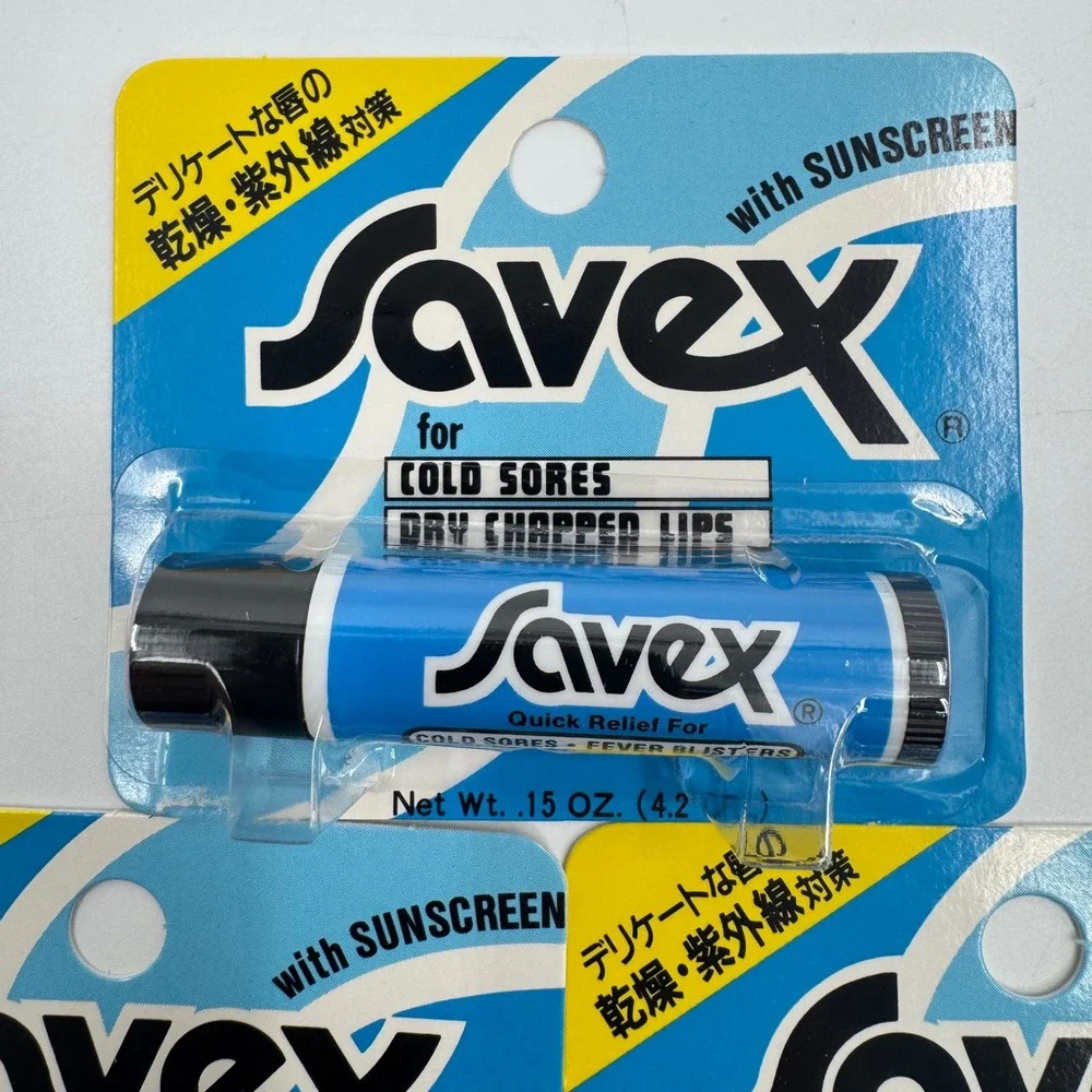 Savex Lip Stick 4.2g [Genuine] Japan Lip Balm 3 Pack‎ .15oz Blue Cold Sore UV